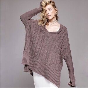 Free People Easy Cable Slouchy Oversized Sweater